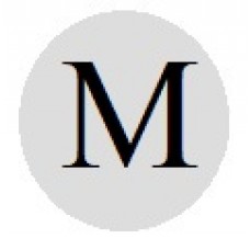 Бусины с буквами серебристые круглые M